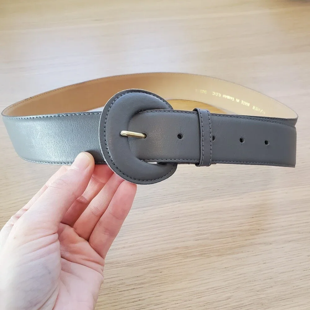 Vintage 80's Valerie Bared Gray Leather Belt